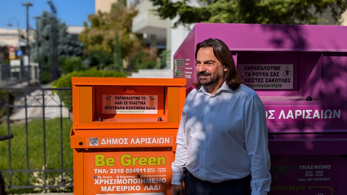 Αγκαλιάζουν τους “πορτοκαλί” κάδους οι Λαρισαίοι -  Πάνω από 4 τόνοι χρησιμοποιημένων ελαίων στα σημεία συλλογής